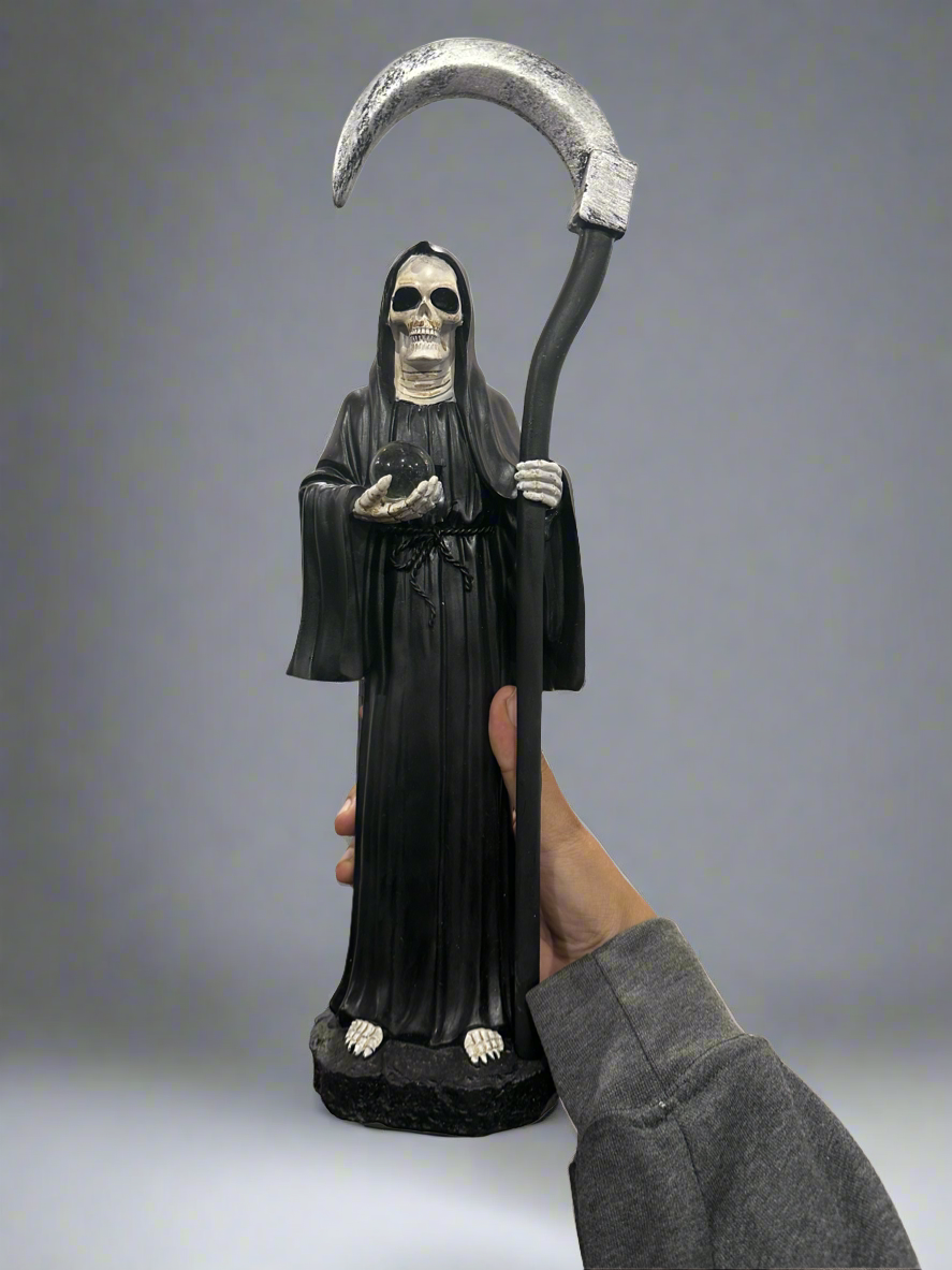 16 Inch Santa Muerte Statue With Crystal Globe