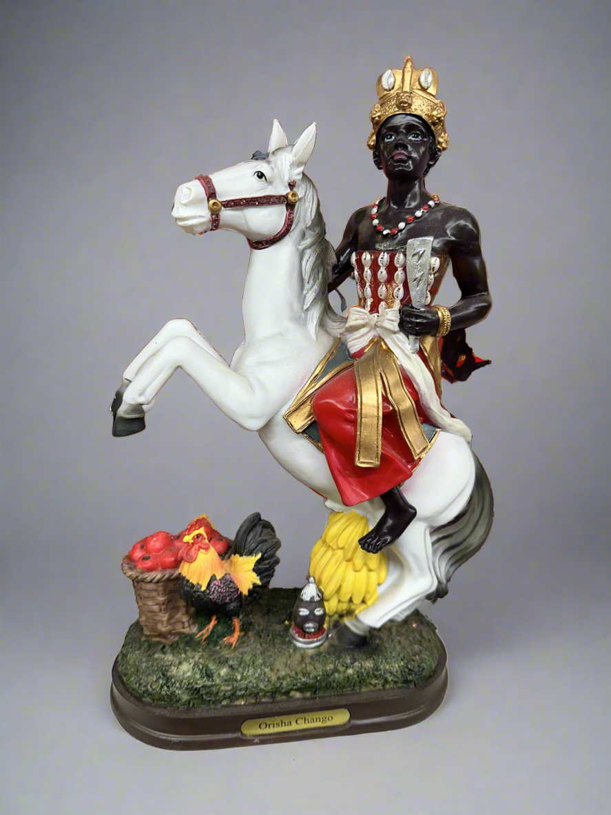 Shango With White Horse Statue