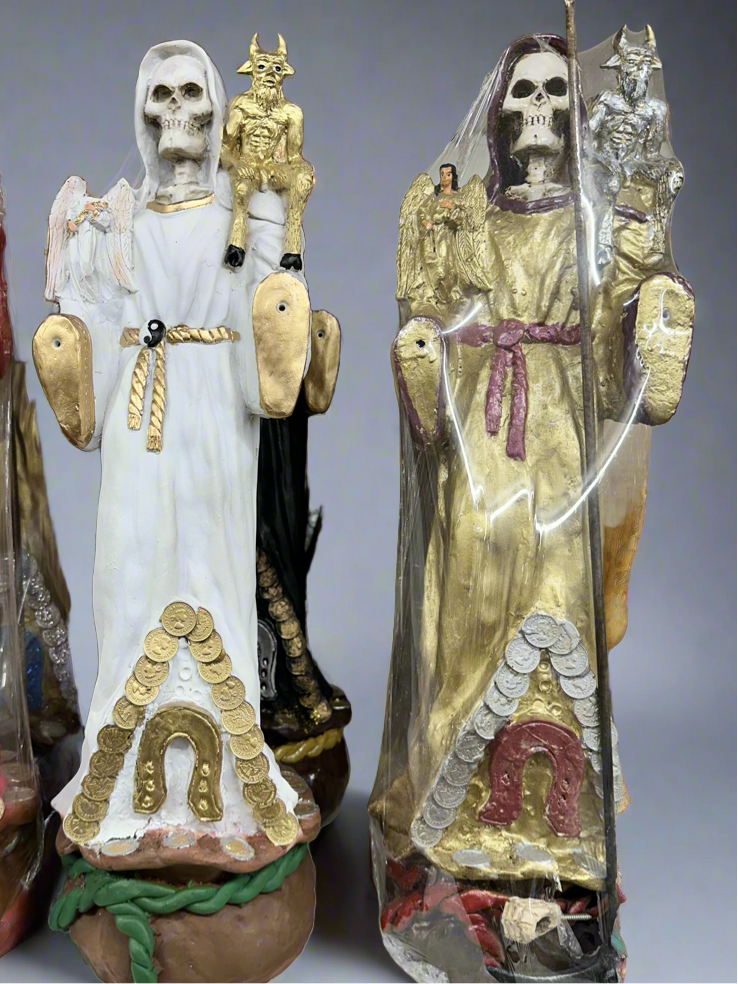 24 inch Santa Muerte With Angel and Devil Statue