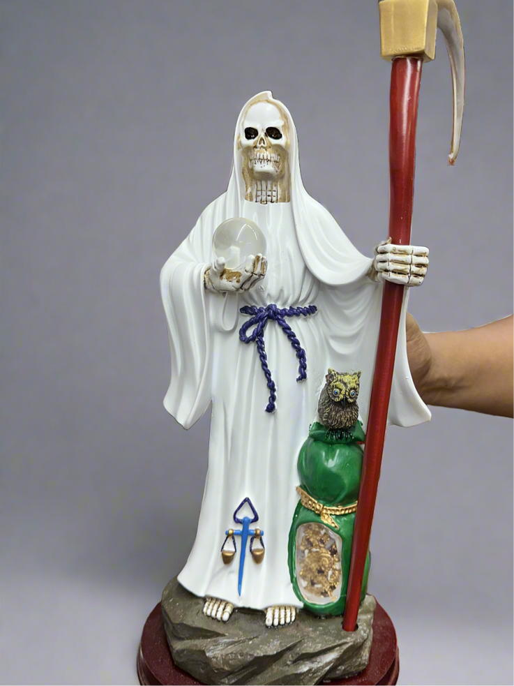 16 Inch Santa Muerte With Crystal Globe